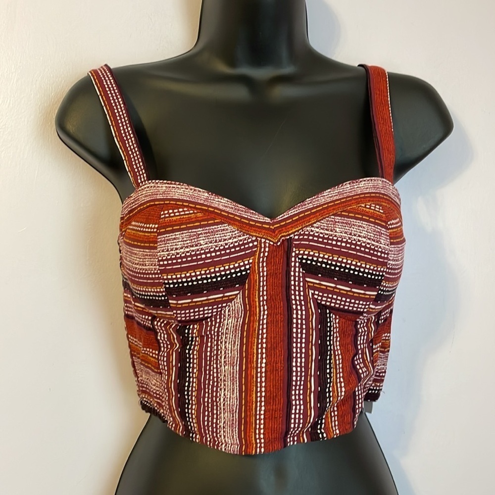 Band of Gypsies Rust Multi-Stripe Cropped Tank